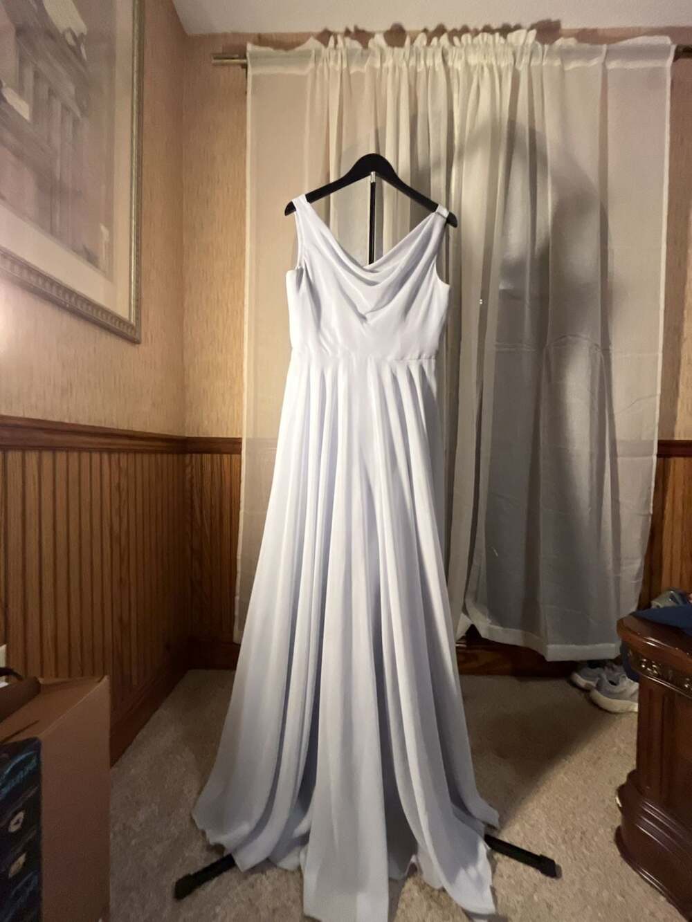 Jenny Yoo Collection Dress Size 10 Light Blue Chiffon Maxi Gown